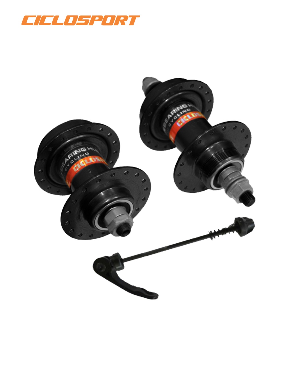 ciclosport front and rear steel hubs black bicycle